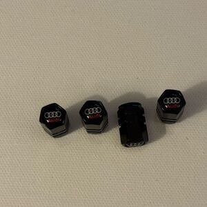 Audi Valve Stem Caps in Black Set of 4 NWT